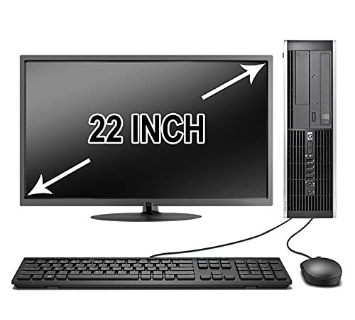 HP Elite Desktop Computer Package - Windows 10 Professional, Intel Quad Core i5 3.2GHz, 8GB RAM, 500GB HDD, 22 LCD Monitor, Keyboard, Mouse, WiFi, Microsoft Authorized Refurbished PC (Renewed)