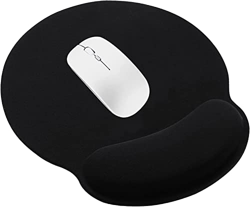 Mouse Pad - AILRINNI Wrist Rest Support Ergonomic Mouse Pad Gaming with Non-Slip PU Base Memory Foam Pain Relief for Office Computer Laptop Typist Gamer Durable and Washable for Easy Cleaning(Black)