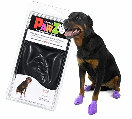 Pawz PZBLKL Water-Proof Dog Boots, Large, 3-Inch to 4-Inch, Black