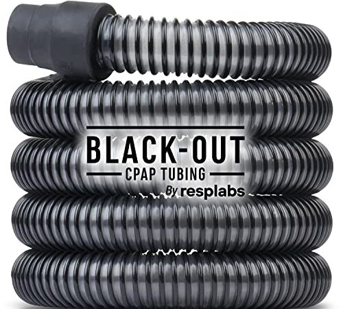 resplabs CPAP hose - 6 foot universal tube compatible with all ResMed and Philips Respironics machines - Black-Out