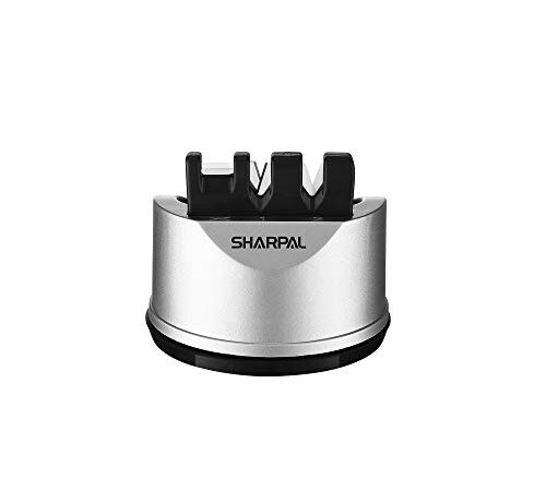 SHARPAL 191H Kitchen Chef Knife Scissors Sharpener for Straight & Serrated Knives, 3-Stage Knife Sharpening Tool Helps Repair and Restore Blades