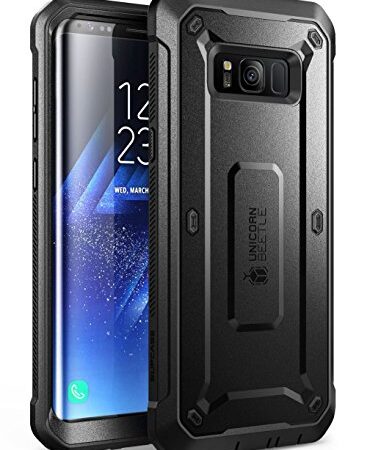 SupCase Full-Body Rugged Holster Case for Samsung Galaxy S8, with Built-in Screen Protector for Galaxy S8 (2017 Release), Not Fit Galaxy S8 Plus, Unicorn Beetle Shield Series - Retail Package (Black)