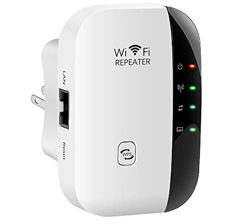 WiFi Extender Wireless Signal Range Booster, 300Mbps 2.4GHz Wi-Fi Repeater with Ethernet Port, 802.11b/g/n Internet Blast for Home, AP Mode & Wide Compatibility & Easy Setup, WPS Supported
